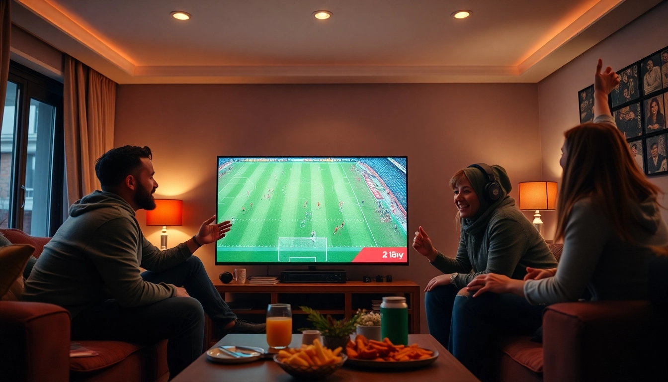 Experience the excitement of live football streaming on joemadfan.com in a cozy setting.