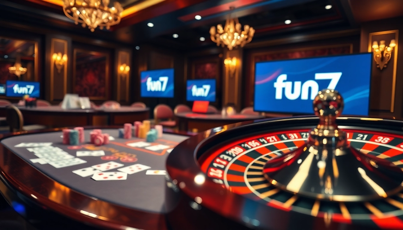 fun79 players enjoying a thrilling casino experience at an elegant poker table