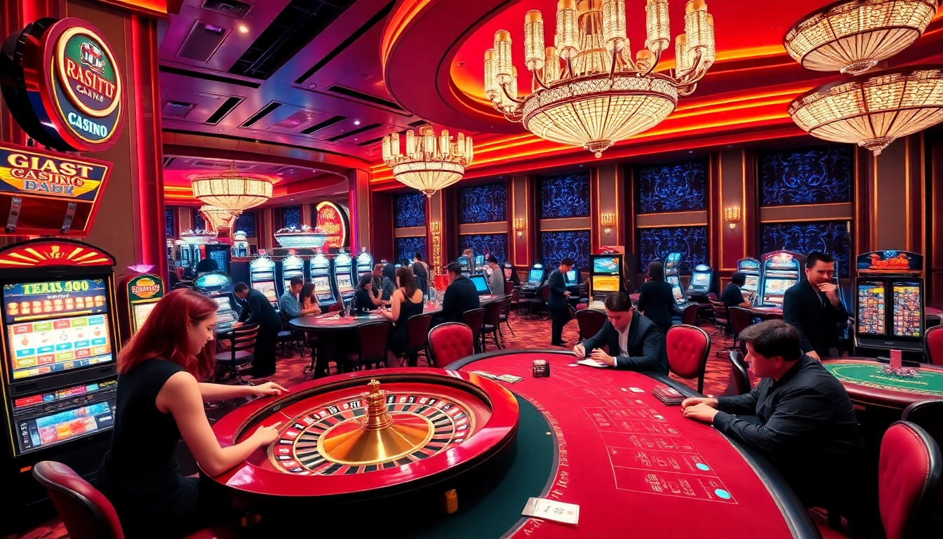 Experience excitement at UU88 Casino with players at poker and roulette tables.