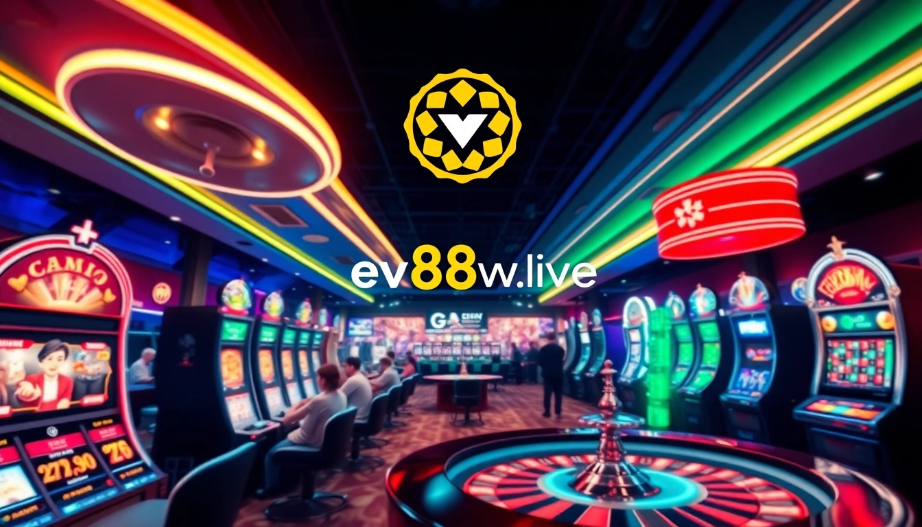 Experience the thrill of online gaming at ev88win.live with vibrant casino visuals.