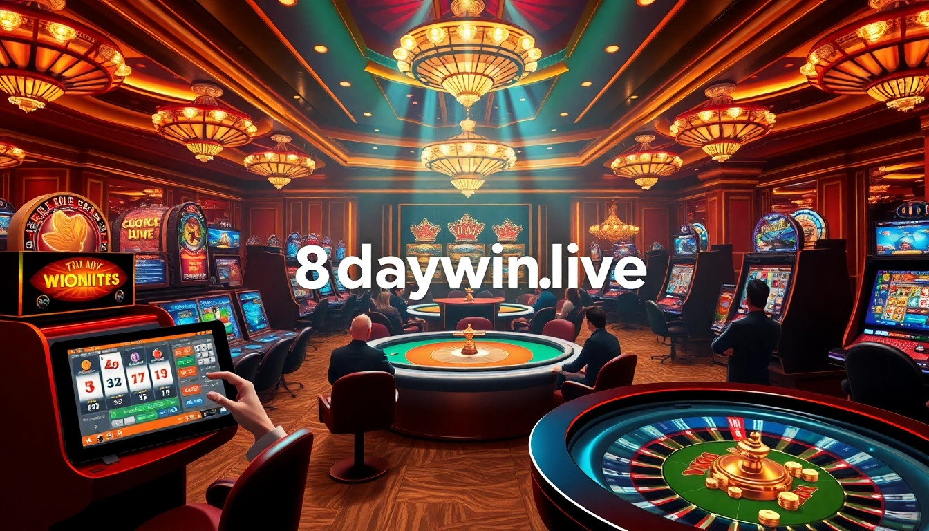Engage in thrilling casino action at 8daywin.live with vibrant slot machines and poker games.